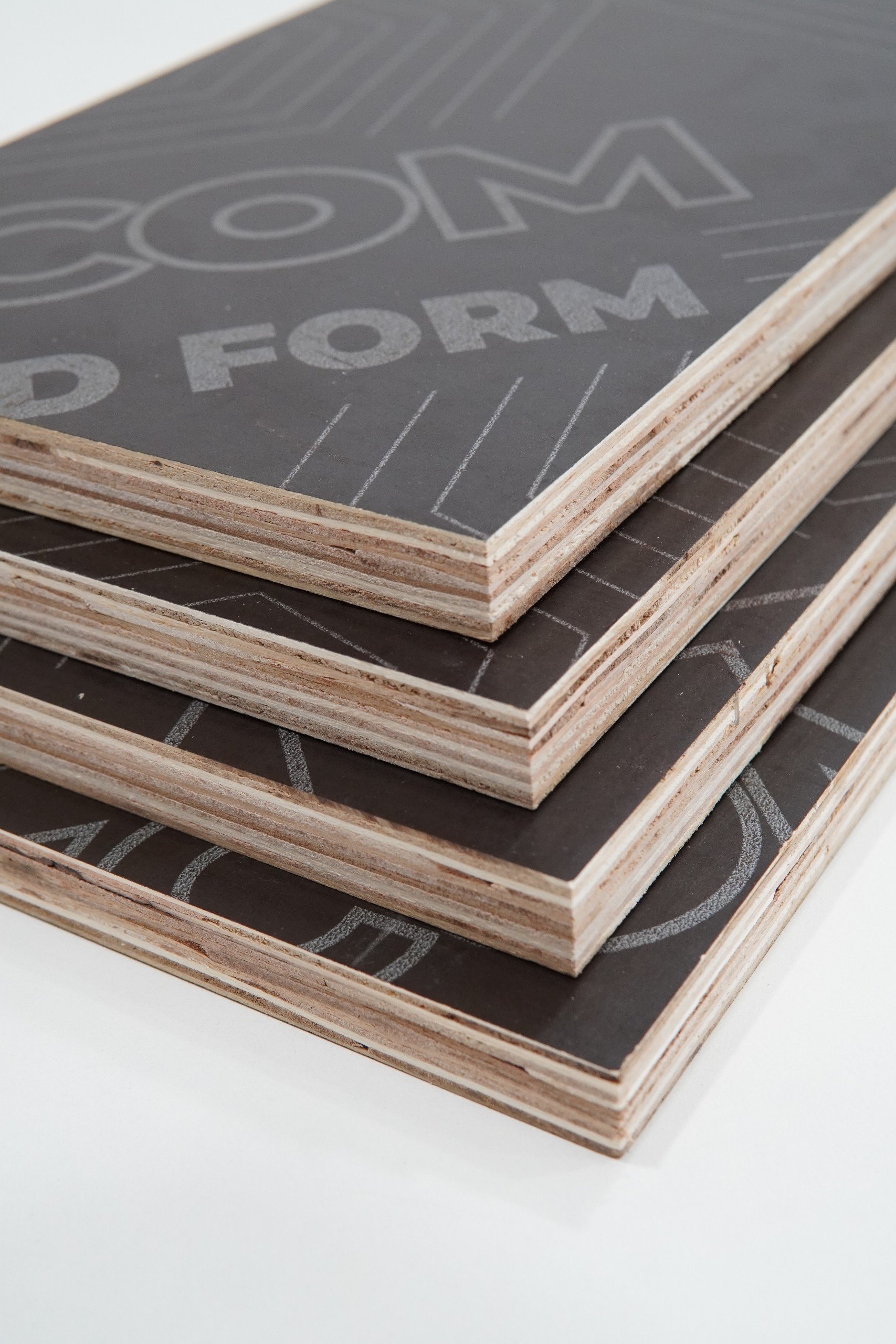Standard Form economy film faced plywood panels showing dark brown phenolic surface